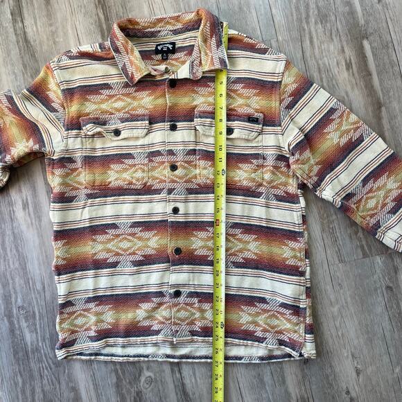 Billabong Men’s Furnace Fleece Shacket Sz M Aztec Southwestern Button Up Jacket - Picture 6 of 12